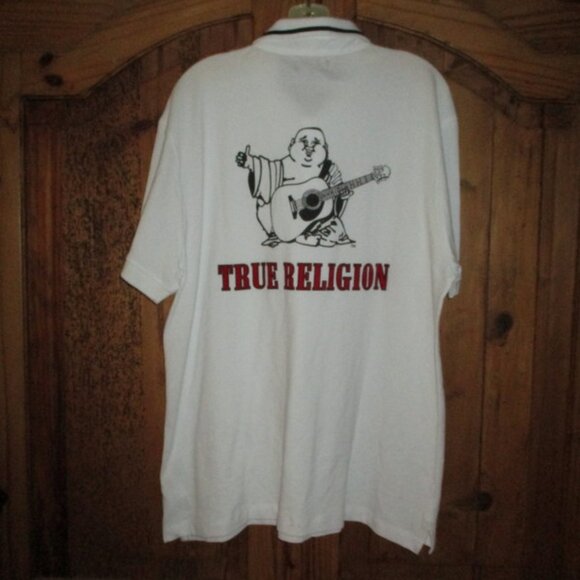 TRUE RELIGION White S/S Polo Shirt Men XL NWT - Picture 2 of 9